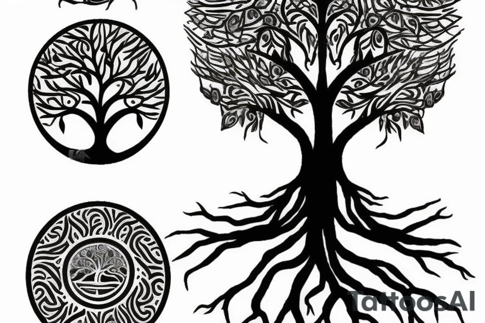 Tree of life with a female tattoo idea