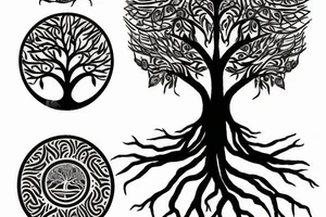 Tree of life with a female tattoo idea