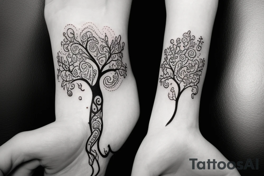 Tree of life with a female tattoo idea