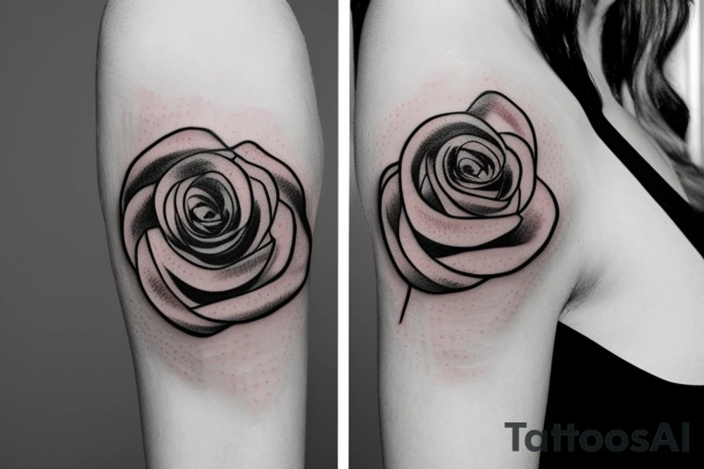 Rose with barbed wire stem tattoo idea