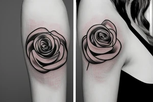 Rose with barbed wire stem tattoo idea