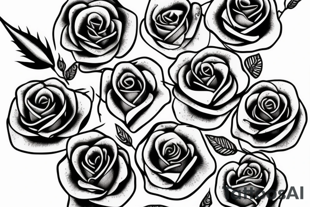 Rose with barbed wire stem tattoo idea