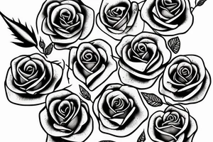 Rose with barbed wire stem tattoo idea