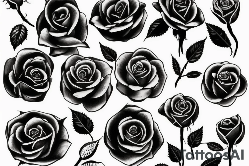 Rose with barbed wire stem tattoo idea