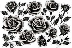 Rose with barbed wire stem tattoo idea
