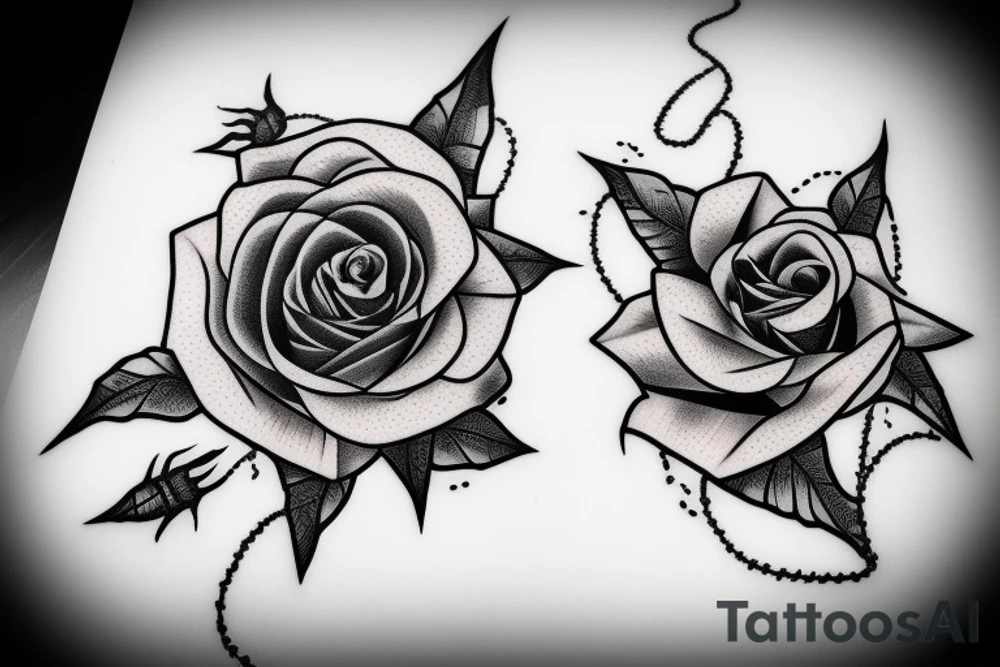 Rose with barbed wire tattoo idea