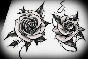 Rose with barbed wire tattoo idea