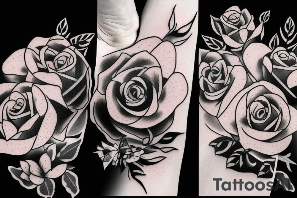 Rose with barbed wire tattoo idea