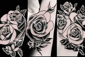 Rose with barbed wire tattoo idea