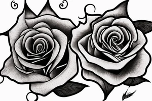 Rose with barbed wire tattoo idea