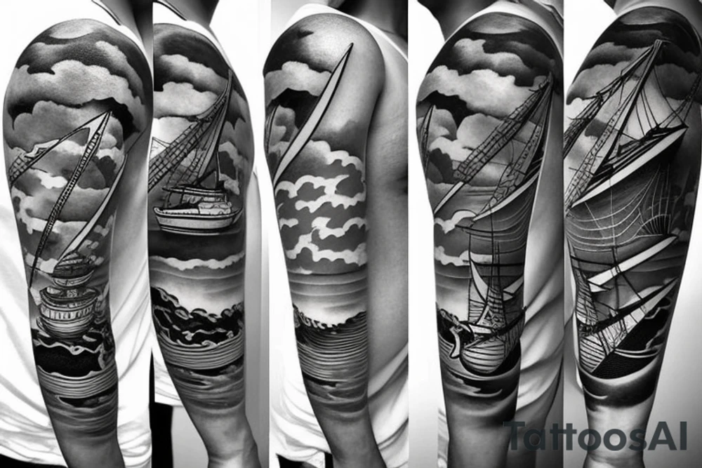 Japanese sailing ship tattoo idea