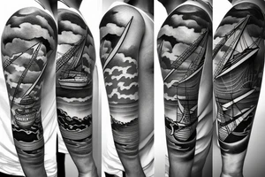 Japanese sailing ship tattoo idea