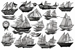 Japanese sailing ship tattoo idea