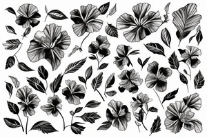 Hibiscus woth leaves tattoo idea