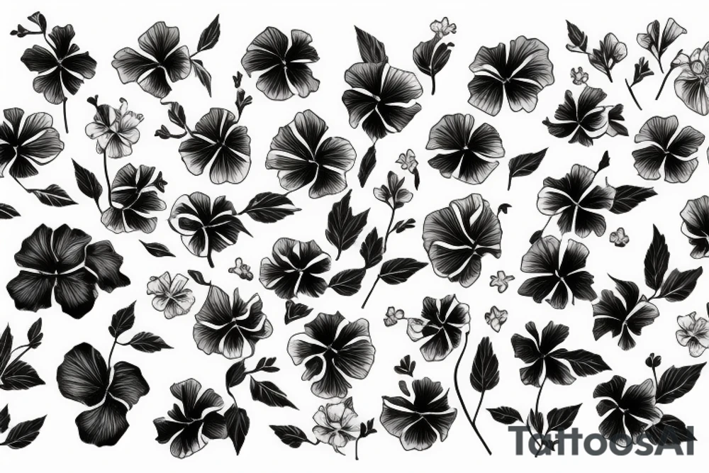 Hibiscus woth leaves tattoo idea