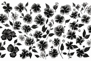 Hibiscus woth leaves tattoo idea