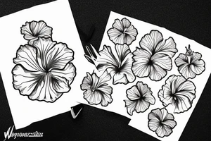 Hibiscus woth leaves tattoo idea