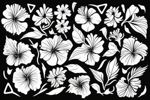 Hibiscus woth leaves tattoo idea