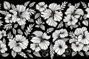 Hibiscus woth leaves tattoo idea