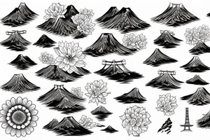 golden gate bridge, water, wind, japanese flower tattoo idea