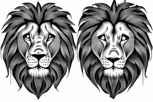 Lion in lily of the valleys tattoo idea