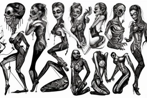 Bio mechanical evil woman tattoo idea