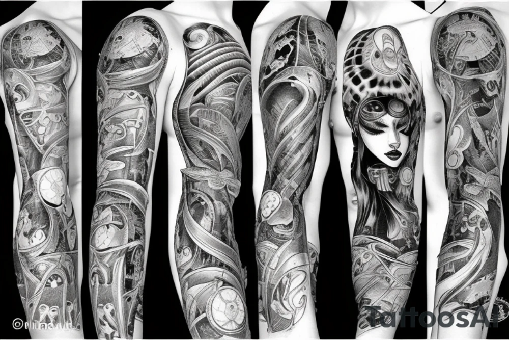 Bio mechanical evil woman tattoo idea