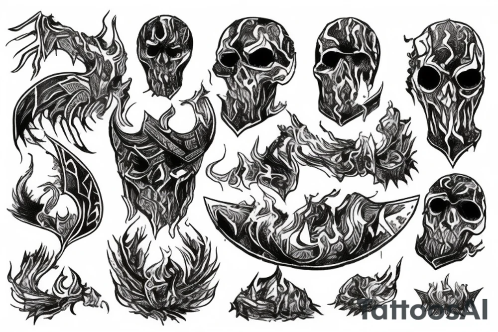 Vikin symbols of war  rapped in fire and earth tattoo idea