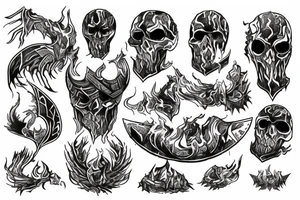 Vikin symbols of war  rapped in fire and earth tattoo idea