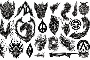Vikin symbols of war  rapped in fire and earth tattoo idea