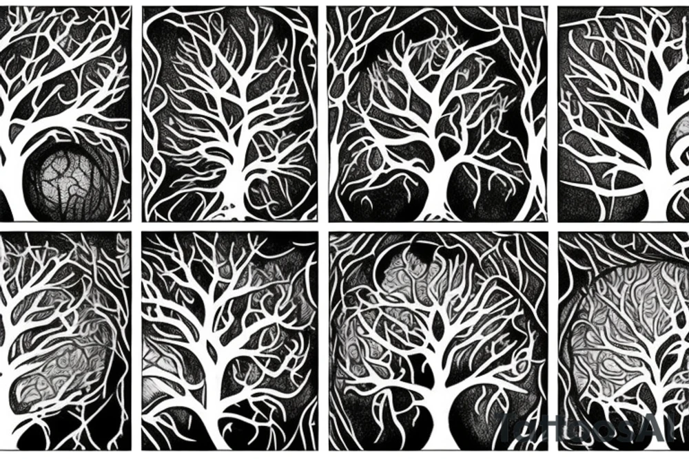raven tree to roots tattoo idea