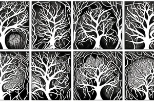 raven tree to roots tattoo idea