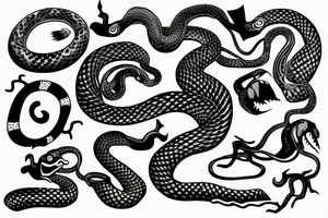 a snake on top of crown with a diamond tattoo idea