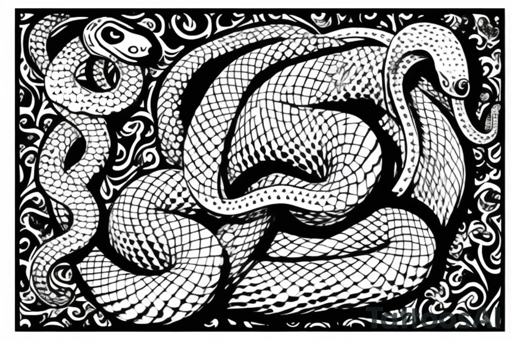 a snake on top of crown with a diamond tattoo idea