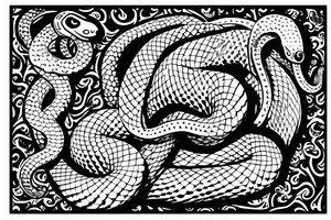 a snake on top of crown with a diamond tattoo idea