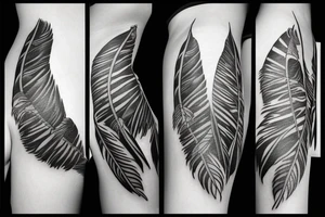 A wrap around eagle feather tattoo idea