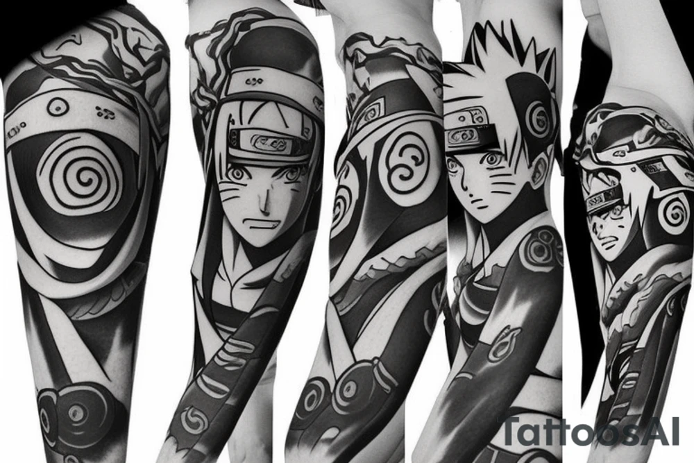 naruto theme for full arm tattoo idea