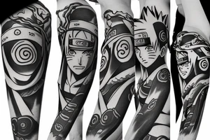 naruto theme for full arm tattoo idea