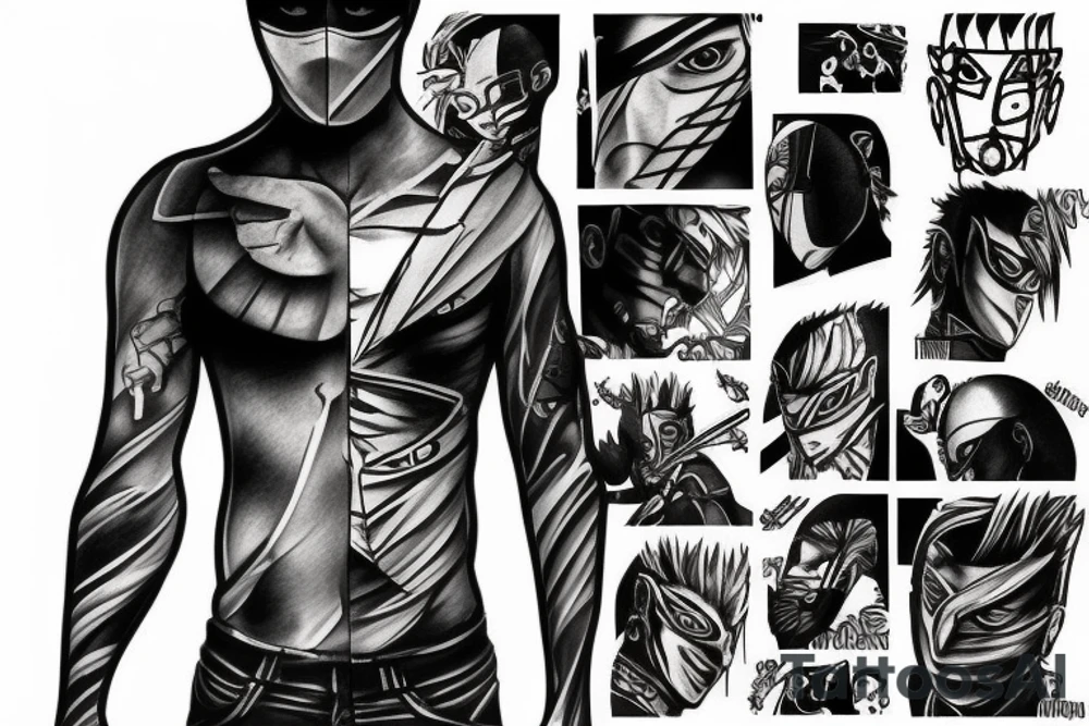 kakashi full arm tattoo idea