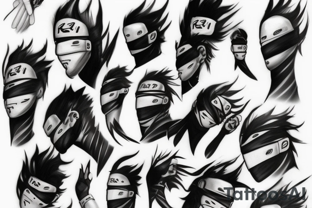 kakashi full arm tattoo idea