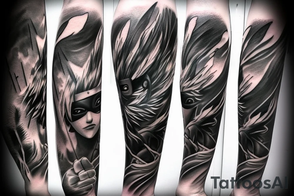 kakashi full arm tattoo idea