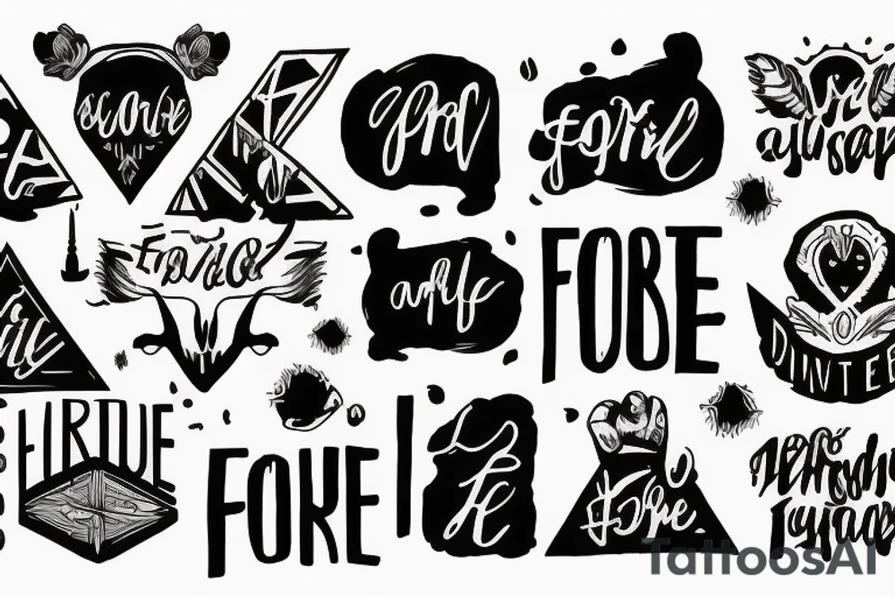 The word fortitude in negative bold font tattoo idea