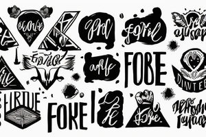 The word fortitude in negative bold font tattoo idea