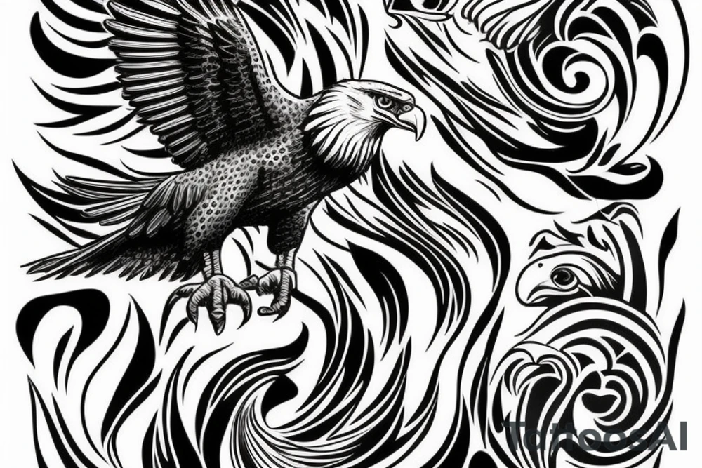 Eagle statue tattoo idea