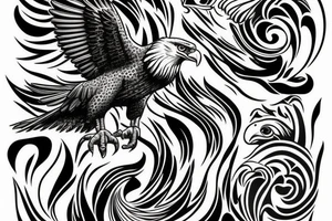 Eagle statue tattoo idea