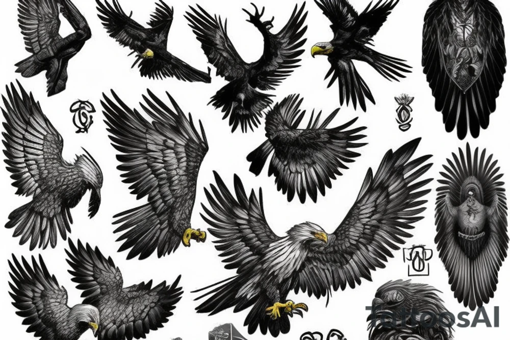 Eagle statue tattoo idea