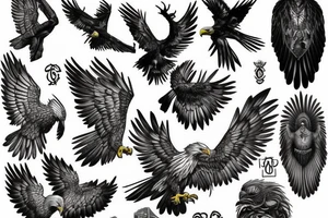 Eagle statue tattoo idea
