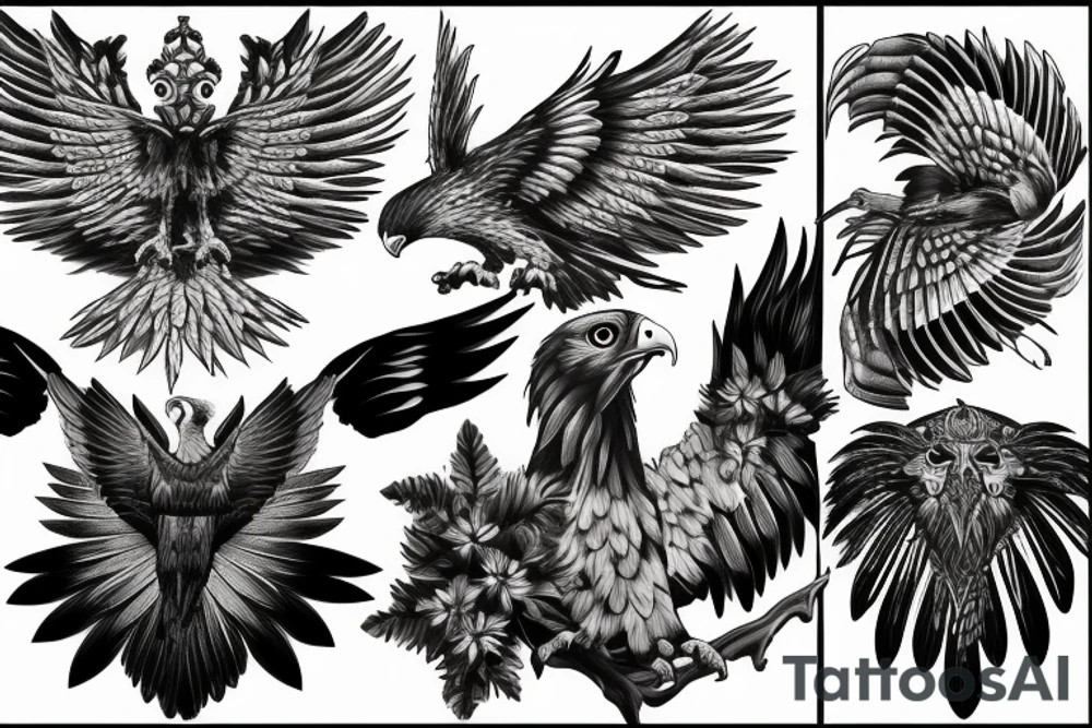 Eagle statue tattoo idea