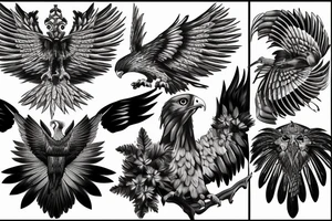 Eagle statue tattoo idea