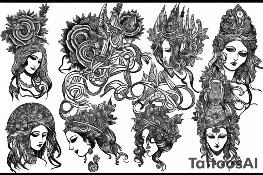 ancient goddess tattoo idea